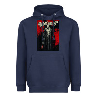 Navy friday the 13th jason drip Heavyweight Hoodie - artisFamous