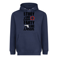 Navy study like sam party like dean Heavyweight Hoodie - artisFamous