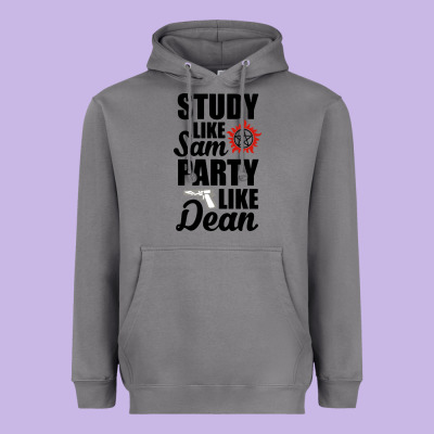 Study Like Sam Party Like Dean Heavyweight Hoodie Designed By Artisfamous