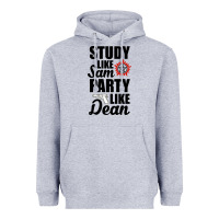 Heather Grey study like sam party like dean Heavyweight Hoodie - artisFamous