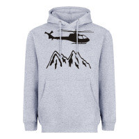 Heather Grey mountain rescue helicopter funny Heavyweight Hoodie - artisFamous