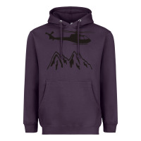 Plum mountain rescue helicopter funny Heavyweight Hoodie - artisFamous
