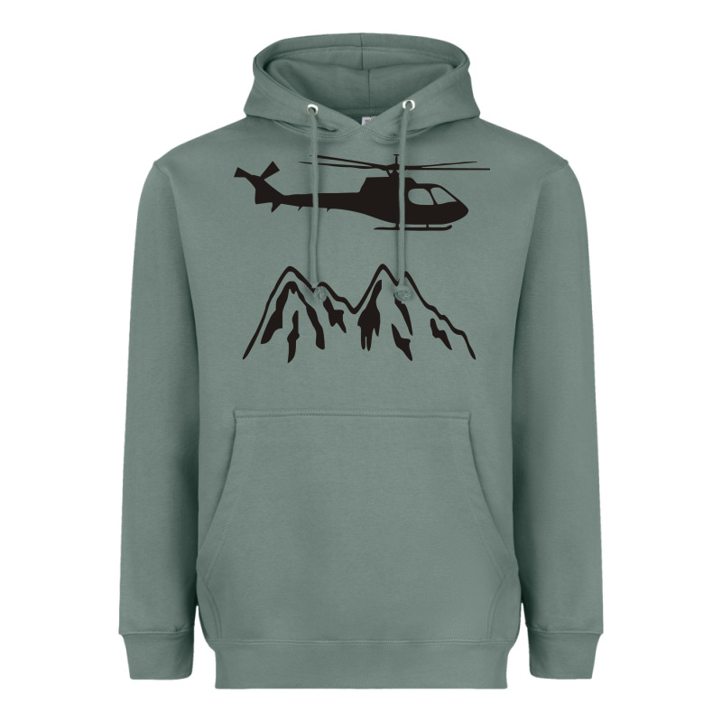 Mountain Rescue Helicopter Funny Heavyweight Hoodie by artisFamous | Teevron