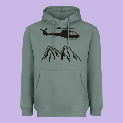 Mountain Rescue Helicopter Funny Heavyweight Hoodie Designed By Artisfamous