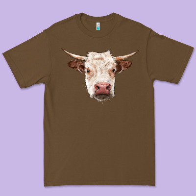 Hereford Cow Head Premium Tee Designed By Ranaportraitstore