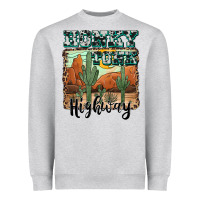 Heather Grey honky tonk highway Heavyweight Sweatshirt - AdoDesignShop