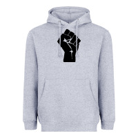 Heather Grey fist Heavyweight Hoodie - artisFamous