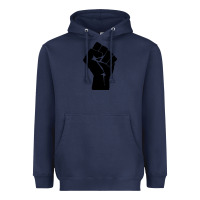 Navy fist Heavyweight Hoodie - artisFamous