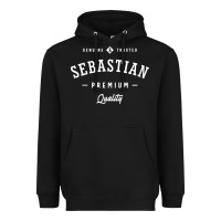 Black Sebastian Personalized Name Mens Birthday Heavyweight Hoodie - artisFamous