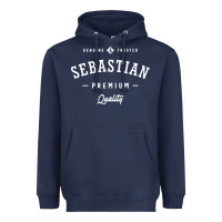 Navy Sebastian Personalized Name Mens Birthday Heavyweight Hoodie - artisFamous