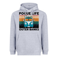 Heather Grey pogue life outer banks retro vintage Heavyweight Hoodie - artisFamous