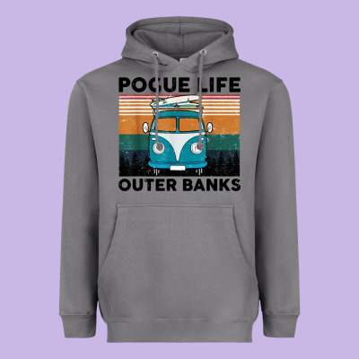 Pogue Life Outer Banks Retro Vintage Heavyweight Hoodie Designed By Artisfamous