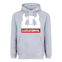 Heather Grey little devil Heavyweight Hoodie - artisFamous