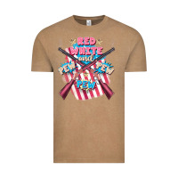 Vintage Coffee Red white and pew pew pew Vintage Tee - FaDigitalArtStudio