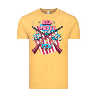 Vintage Mustard Red white and pew pew pew Vintage Tee - FaDigitalArtStudio
