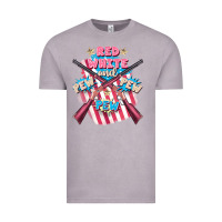 Vintage Zinc Red white and pew pew pew Vintage Tee - FaDigitalArtStudio