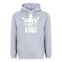 Heather Grey party king Heavyweight Hoodie - artisFamous