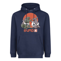 Navy sumo pop Heavyweight Hoodie - artisFamous