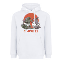 White sumo pop Heavyweight Hoodie - artisFamous