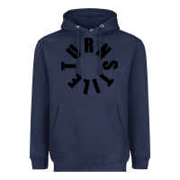 Navy TURNSTILE BLACK ON WHITE Heavyweight Hoodie - artisFamous