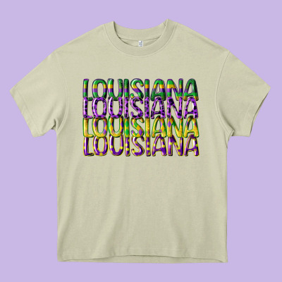 Louisiana Mardi Gras Heavy Core Tee Designed By Cowgirlartshop