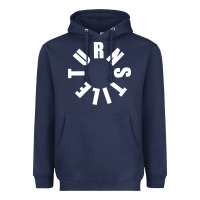 Navy TURNSTILE WHITE ON BLACK. Heavyweight Hoodie - artisFamous