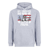Heather Grey marine papa, gifts my favorite marine calls me pa pa military mother Heavyweight Hoodie - artisFamous