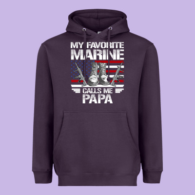 Marine Papa, Gifts My Favorite Marine Calls Me Pa Pa Military Mother Heavyweight Hoodie Designed By Artisfamous
