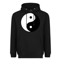 Black Yin and yang Heavyweight Hoodie - artisFamous
