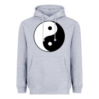 Heather Grey Yin and yang Heavyweight Hoodie - artisFamous