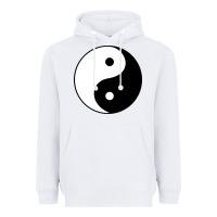 White Yin and yang Heavyweight Hoodie - artisFamous
