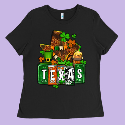 St. Patrick's Texas Map Ladies Tee Designed By Oliviacreatesart