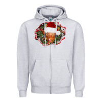 Heather Grey christmas heifer Zipper Hoodie - AdoDesignShop