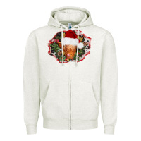 Oatmeal Heather christmas heifer Zipper Hoodie - AdoDesignShop