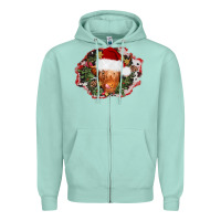 Seafoam christmas heifer Zipper Hoodie - AdoDesignShop