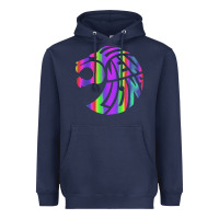 Navy reflective 7 lions Heavyweight Hoodie - artisFamous