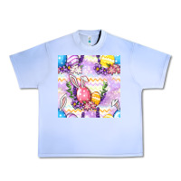 Grape Ice Easter Eggs With Flowers Seamless Pattern Urban Heavy Tee - BundleAndBundleShop