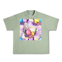 Oil Green Easter Eggs With Flowers Seamless Pattern Urban Heavy Tee - BundleAndBundleShop