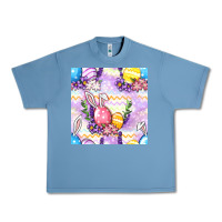 Pebble Blue Easter Eggs With Flowers Seamless Pattern Urban Heavy Tee - BundleAndBundleShop