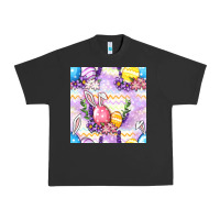 Pigment Black Easter Eggs With Flowers Seamless Pattern Urban Heavy Tee - BundleAndBundleShop
