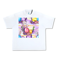 White Easter Eggs With Flowers Seamless Pattern Urban Heavy Tee - BundleAndBundleShop