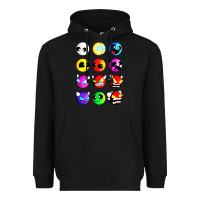 Black geometry dash difficulty  faces Heavyweight Hoodie - artisFamous