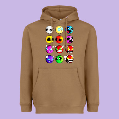 Geometry Dash Difficulty  Faces Heavyweight Hoodie Designed By Artisfamous