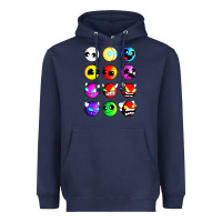 Navy geometry dash difficulty  faces Heavyweight Hoodie - artisFamous