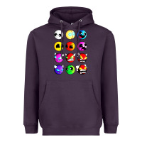 Plum geometry dash difficulty  faces Heavyweight Hoodie - artisFamous