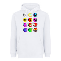 White geometry dash difficulty  faces Heavyweight Hoodie - artisFamous