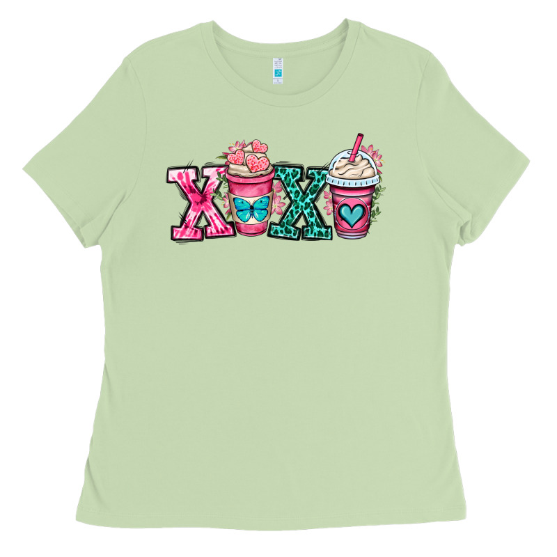 Xoxo Coffee Cups Ladies Tee by OliviaCreatesArt | Teevron