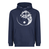 Navy yin yang bonsai tree Heavyweight Hoodie - artisFamous