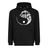 Black yin yang bonsai tree Heavyweight Hoodie - artisFamous