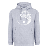 Heather Grey yin yang bonsai tree Heavyweight Hoodie - artisFamous